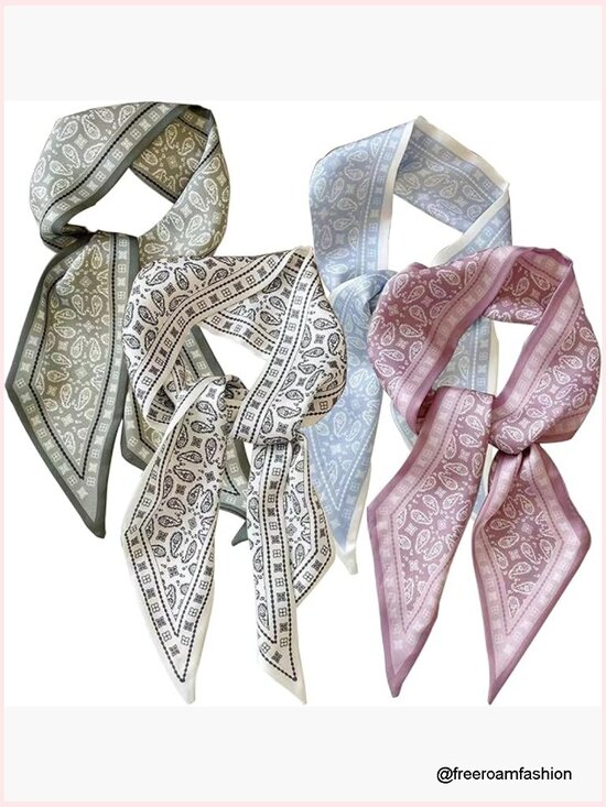 Accessories - 4 Silk Scarves Multi-Function Fashion Headband Neck Hair Handbag Decor